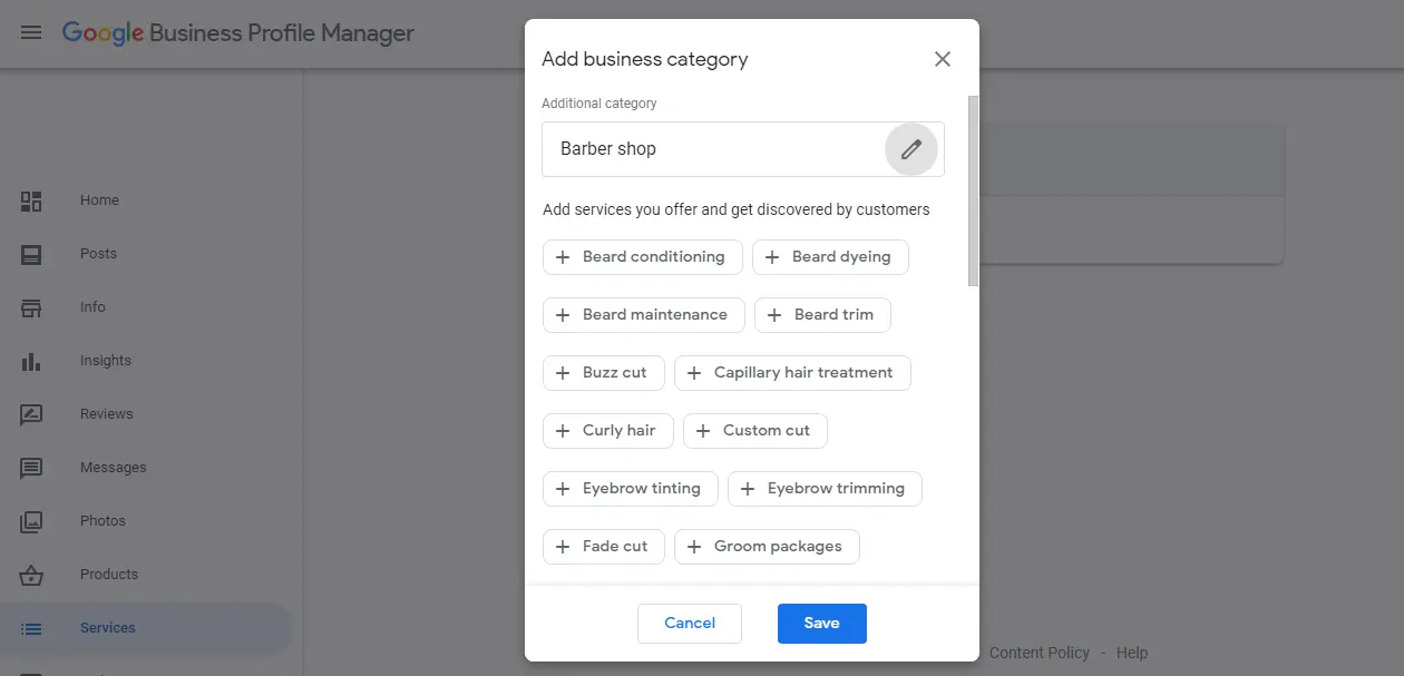 Google My Business Add Category